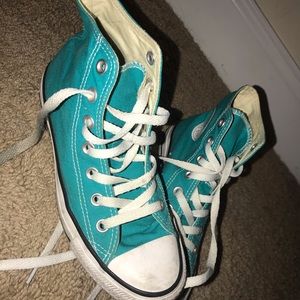 Teal high top converse